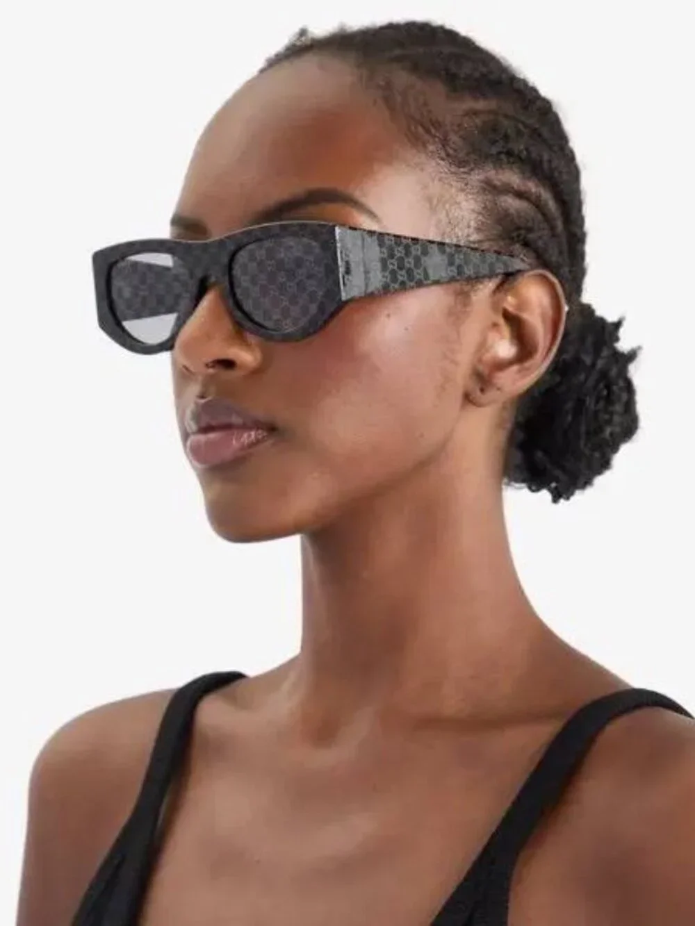 Gucci GG1918S 004 Square Sunglasses-Burgundy with GG Pattern/Red with GG Pattern